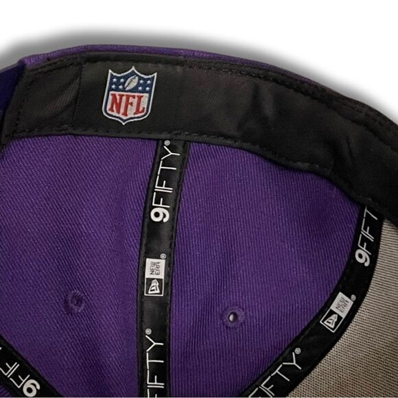 Minnesota Vikings Football New Era Purple 9FIFTY Adjustable Snapback Hat - Picture 12 of 12